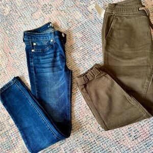 7 for all mankind skinny jeans and DL1961 jogger style pants size 10 kids